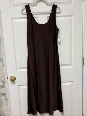 Old Navy Chocolate Brown Sleeveless Maxi Slip Dress Large NWT